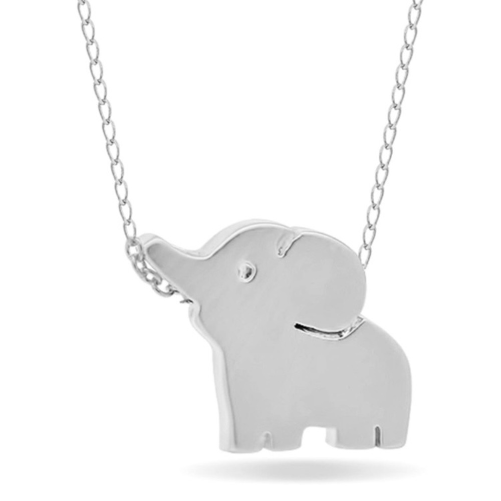 NEW Lucky Floating Elephant Pendant Necklace 925 Sterling 16” to 18” Dainty